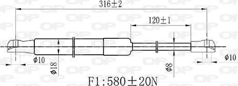 Open Parts GSR6521.00 - Газовая пружина, капот autosila-amz.com