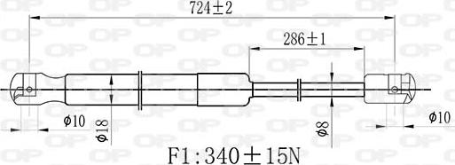 Open Parts GSR6528.01 - Газовая пружина, капот autosila-amz.com