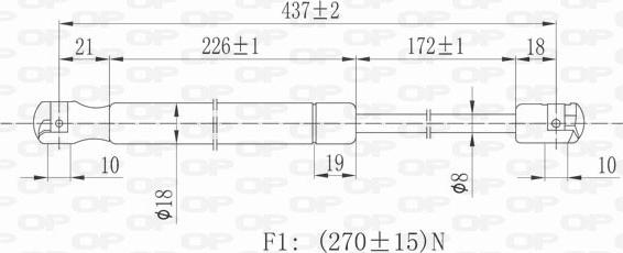 Open Parts GSR6093.00 - Газовая пружина, капот autosila-amz.com