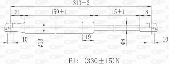 Open Parts GSR6060.00 - Газовая пружина, капот autosila-amz.com