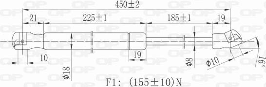 Open Parts GSR6015.00 - Газовая пружина, заднее стекло autosila-amz.com