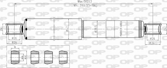 Open Parts SAB8371.12 - Амортизатор autosila-amz.com