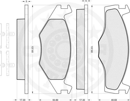 Optimal 9968 - Тормозные колодки, дисковые, комплект autosila-amz.com