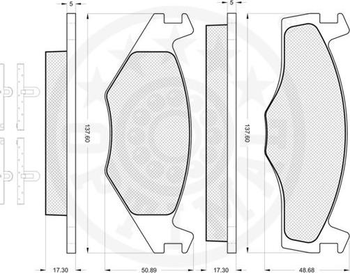 Optimal 9968 - колодки дисковые торм. перед. VW autosila-amz.com