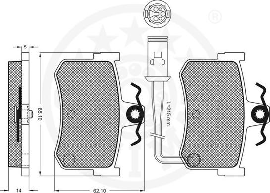 Optimal 9498 - Тормозные колодки, дисковые, комплект autosila-amz.com