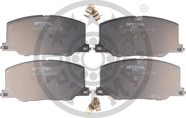Optimal BP-09549 - Тормозные колодки, дисковые, комплект autosila-amz.com