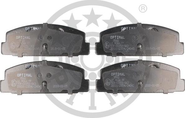 Optimal 9560 - Тормозные колодки, дисковые, комплект autosila-amz.com
