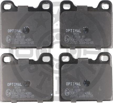 Optimal 9509 - Тормозные колодки, дисковые, комплект autosila-amz.com