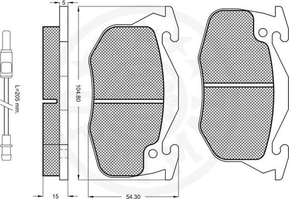 Optimal 9696 - Тормозные колодки, дисковые, комплект autosila-amz.com