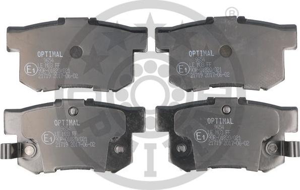 Optimal BP-09654 - Тормозные колодки, дисковые, комплект autosila-amz.com