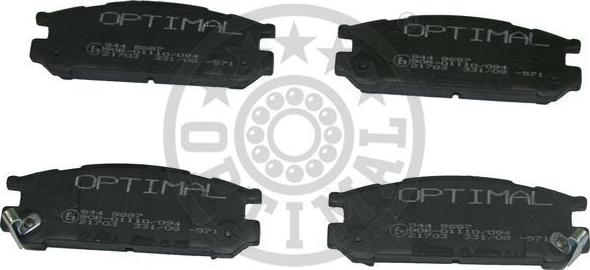 Optimal 9687 - Тормозные колодки, дисковые, комплект autosila-amz.com