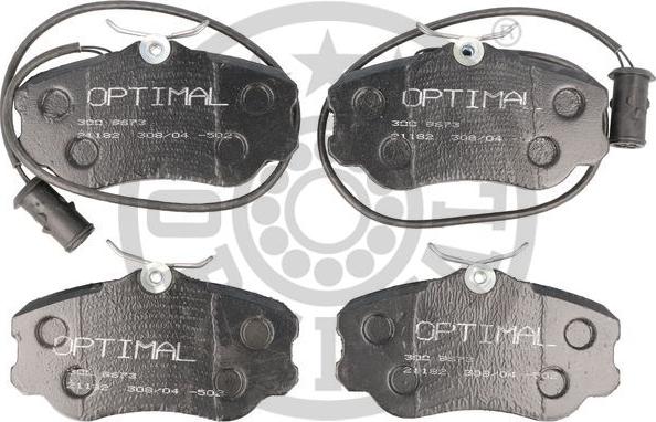 Optimal 9673 - Тормозные колодки, дисковые, комплект autosila-amz.com
