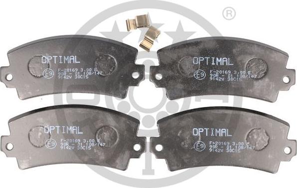 Optimal 9142A - Тормозные колодки, дисковые, комплект autosila-amz.com