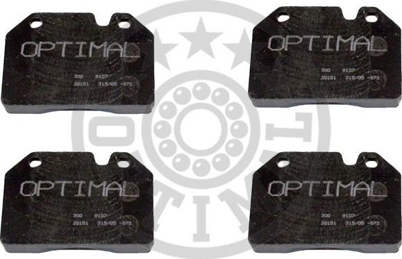 Optimal 9107 - Тормозные колодки, дисковые, комплект autosila-amz.com