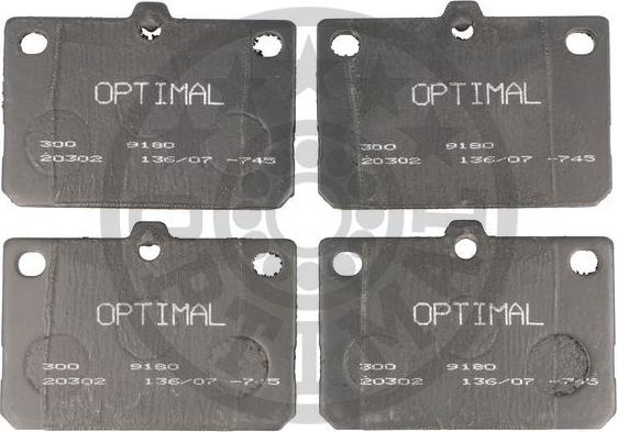 Optimal 9180 - Тормозные колодки, дисковые, комплект autosila-amz.com