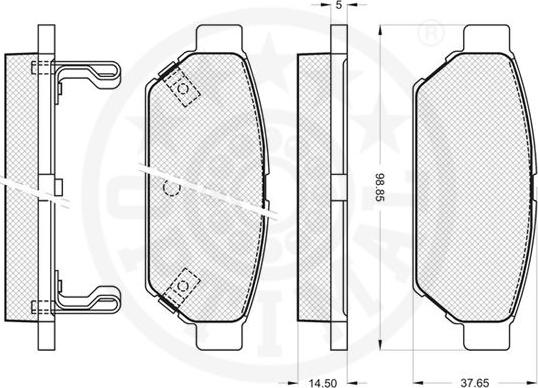 Optimal 9862 - Тормозные колодки, дисковые, комплект autosila-amz.com