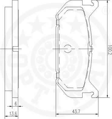 Optimal 9812 - Тормозные колодки, дисковые, комплект autosila-amz.com