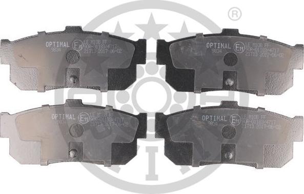 Optimal BP-09834 - Тормозные колодки, дисковые, комплект autosila-amz.com