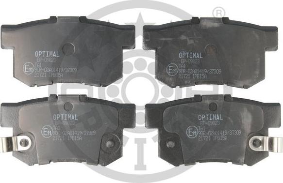 Optimal 9823 - Тормозные колодки, дисковые, комплект autosila-amz.com