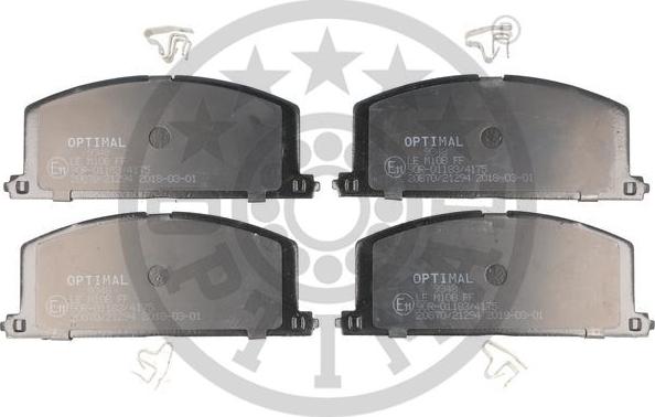 Optimal BP-09348 - Тормозные колодки, дисковые, комплект autosila-amz.com