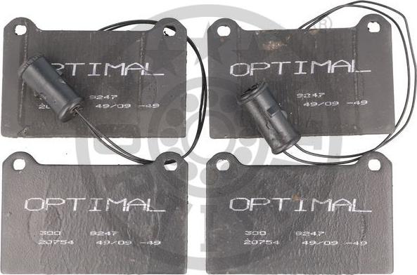 Optimal 9247 - Тормозные колодки, дисковые, комплект autosila-amz.com