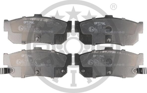 Optimal 9728 - Тормозные колодки, дисковые, комплект autosila-amz.com