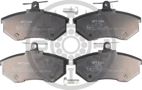 Optimal BP-10069 - Колодки тормозные дисковые, комплект AUDI: 100 (43, C2), 100 Avant (43, C2), 200 (43), 200 (44, 44Q autosila-amz.com