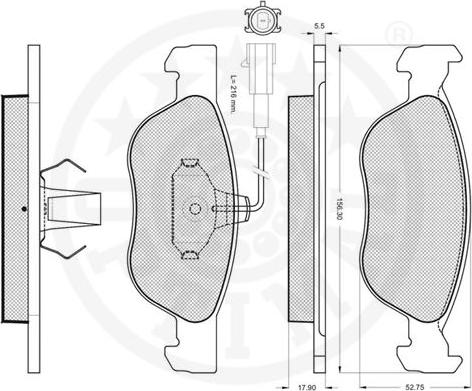 Optimal 10385 - Тормозные колодки, дисковые, комплект autosila-amz.com