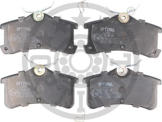 Optimal 12493 - Тормозные колодки, дисковые, комплект autosila-amz.com