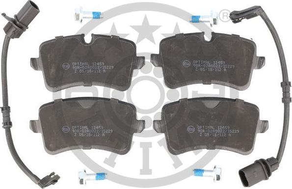 Optimal BP-12459 - Колодки тормозные дисковые, комплект AUDI: A4 (8K2, B8), A4 Avant (8K5, B8), A5 (8T3), A5 Cabriolet autosila-amz.com