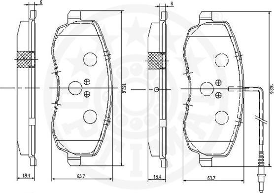 Optimal 12467 - Тормозные колодки, дисковые, комплект autosila-amz.com