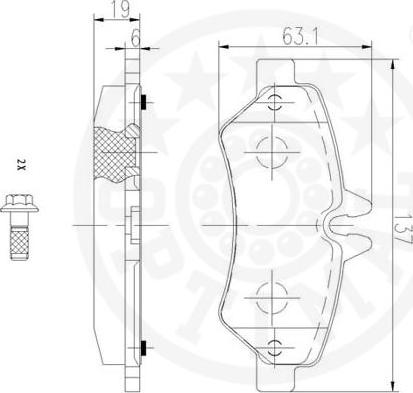 Optimal 12430 - Тормозные колодки, дисковые, комплект autosila-amz.com