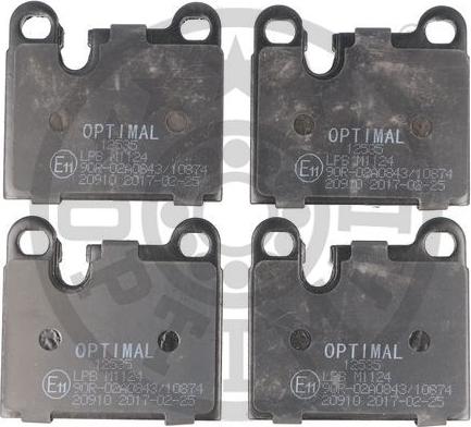Optimal 12535 - Тормозные колодки, дисковые, комплект autosila-amz.com