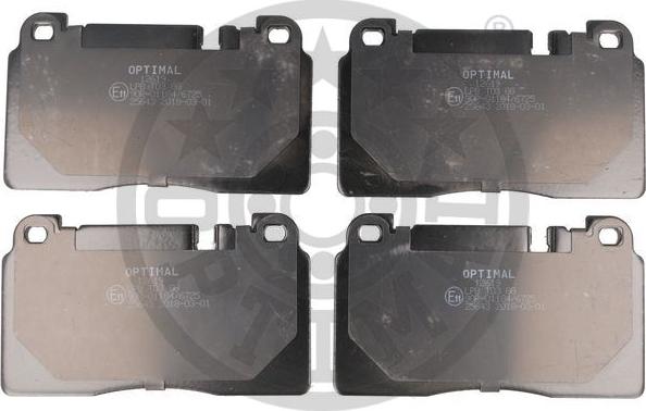 Optimal BP-12619 - Комплект тормозных колодок, дисковый тормоз autosila-amz.com