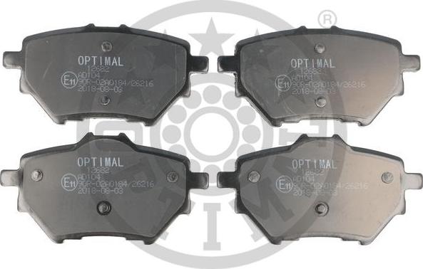 Optimal 12682 - Тормозные колодки, дисковые, комплект autosila-amz.com