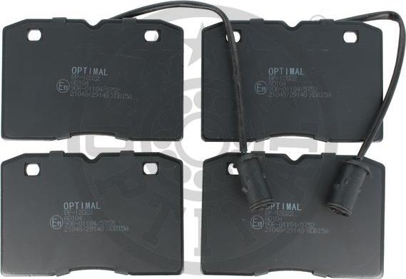 Optimal 12022 - Тормозные колодки, дисковые, комплект autosila-amz.com