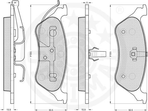 Optimal 12153 - Тормозные колодки, дисковые, комплект autosila-amz.com