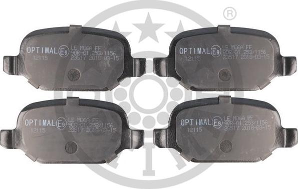 Optimal BP-12115 - Тормозные колодки, дисковые, комплект autosila-amz.com