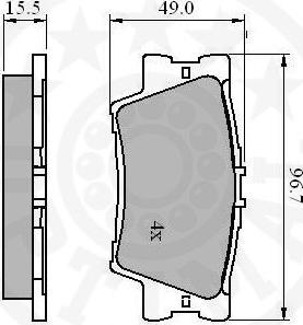 Optimal 12311 - Тормозные колодки, дисковые, комплект autosila-amz.com