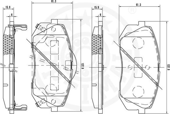 Optimal 12293 - Тормозные колодки, дисковые, комплект autosila-amz.com