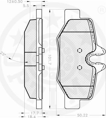 Optimal 12243 - Тормозные колодки, дисковые, комплект autosila-amz.com