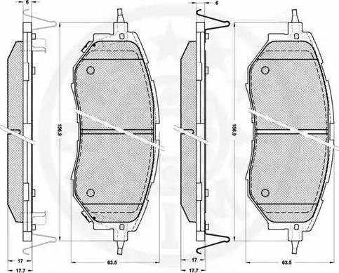 Optimal 12256 - Тормозные колодки, дисковые, комплект autosila-amz.com