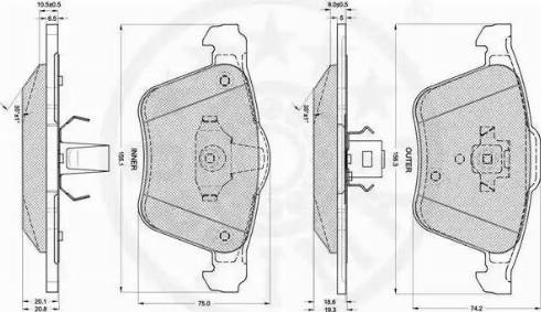 Optimal 12273 - Тормозные колодки, дисковые, комплект autosila-amz.com