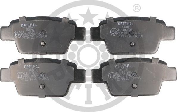Optimal BP-86100 - Тормозные колодки, дисковые, комплект autosila-amz.com