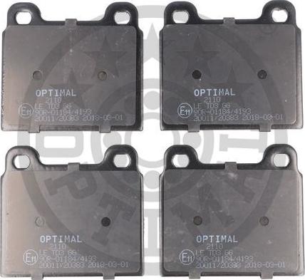 Optimal BP-02110 - Тормозные колодки, дисковые, комплект autosila-amz.com