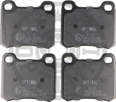 Optimal BP-09423 - Тормозные колодки, дисковые, комплект autosila-amz.com