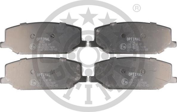 Optimal BP-09394 - Тормозные колодки, дисковые, комплект autosila-amz.com