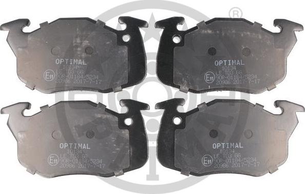 Optimal BP-10134 - Тормозные колодки, дисковые, комплект autosila-amz.com