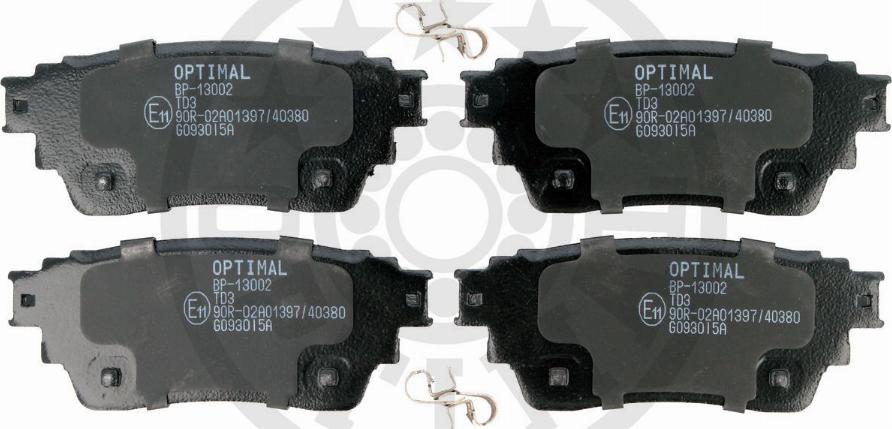 Optimal BP-13002 - Тормозные колодки, дисковые, комплект autosila-amz.com