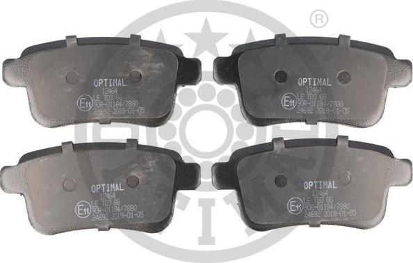 Optimal BP-12464 - Тормозные колодки, дисковые, комплект autosila-amz.com